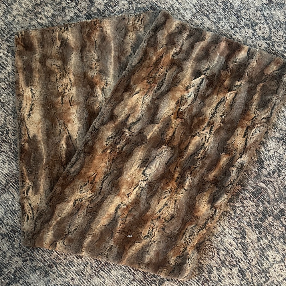 Faux Fur Brown and Tan Pashmina